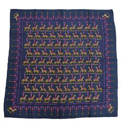 HERMES Hermes Carre 90 LES ARTIFICIERS Fireworks Master Horse Knight Soldier Navy Scarf Muffler