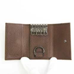 Bvlgari GRAIN BRW 34668 Unisex Leather Key Case Brown