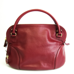 Salvatore Ferragamo Gancini Women's Leather Handbag Bordeaux