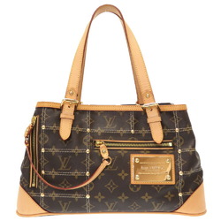 LOUIS VUITTON Louis Vuitton Montaigne BB Handbag M41053 Monogram Implant  Black 2WAY Shoulder Bag Gold Hardware