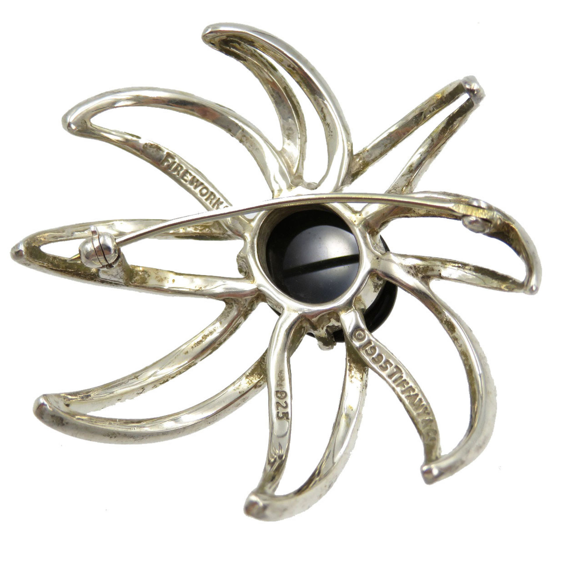 Tiffany Fireworks Silver 925 Onyx Black Brooch