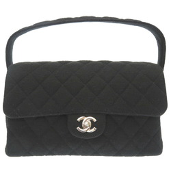 Chanel Double Face Matrasse Jersey Black Handbag Coco Mark