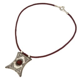 Hermes Tuareg Leather Silver Necklace