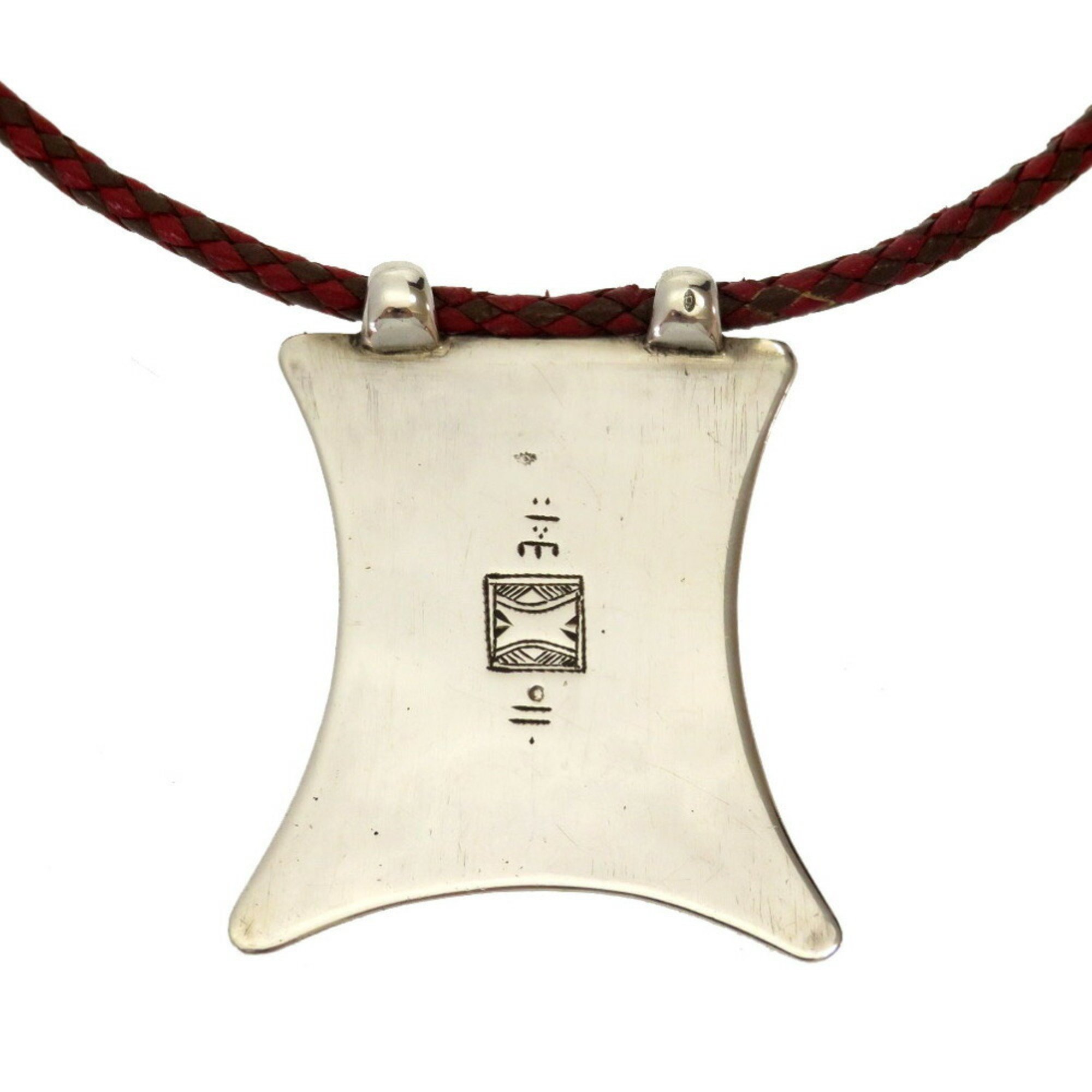 Hermes Tuareg Leather Silver Necklace