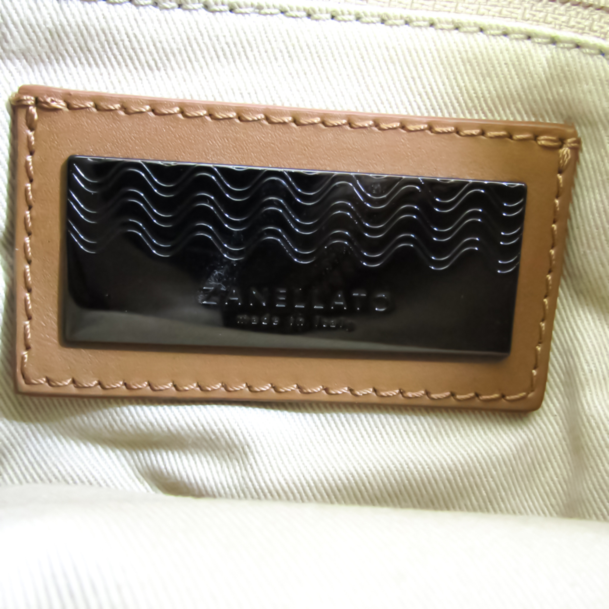 Zanellato Bucket Unisex Leather,PVC Handbag,Shoulder Bag Beige,Off-white