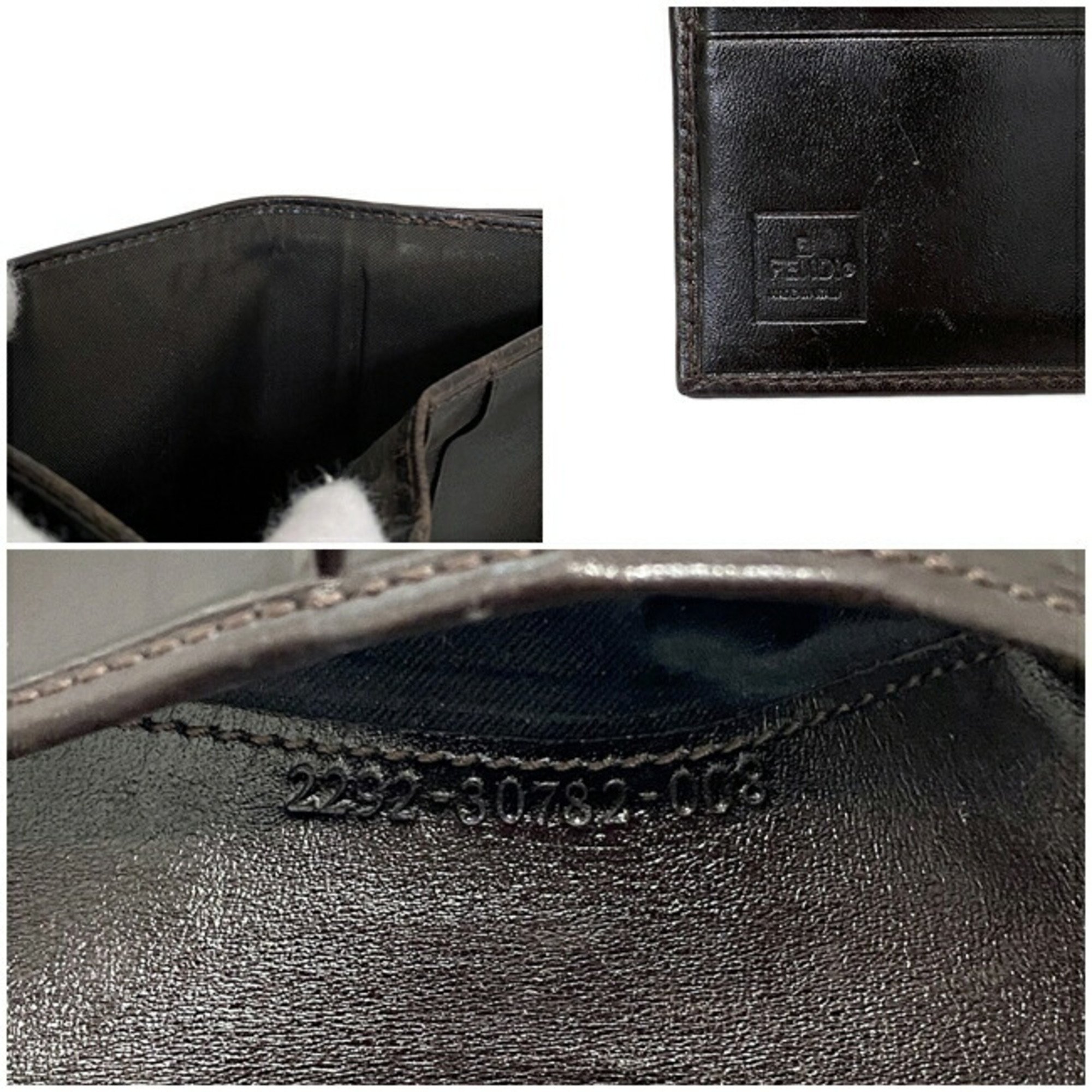 Fendi Zucca F-14349 Women's Leather,Canvas Wallet (bi-fold) Brown,Khaki