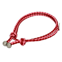 Bottega Veneta Ec-14205 Leather Charm Bracelet Pink,Red Color