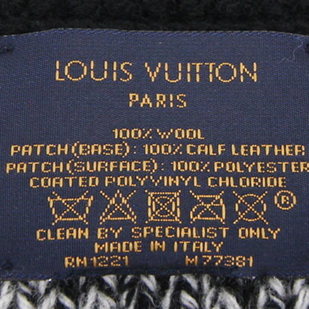 Louis Vuitton Scarf Escharp Galaxy M77381 Gray Black Wool Women's Stole LOUIS  VUITTON