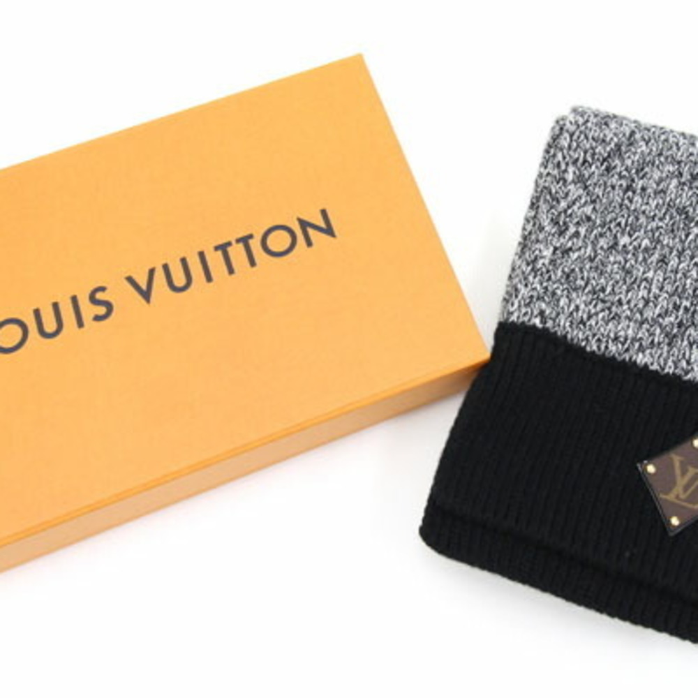 Louis Vuitton Scarf Escharp Galaxy M77381 Gray Black Wool Women's Stole LOUIS  VUITTON