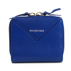 Balenciaga PAPER ZA BILLFOLD 371662 Unisex Leather Wallet (bi-fold) Blue,Ultra Marine
