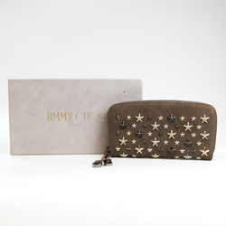 Jimmy Choo Philippa Women's Leather Studded Long Wallet (bi-fold) Brown