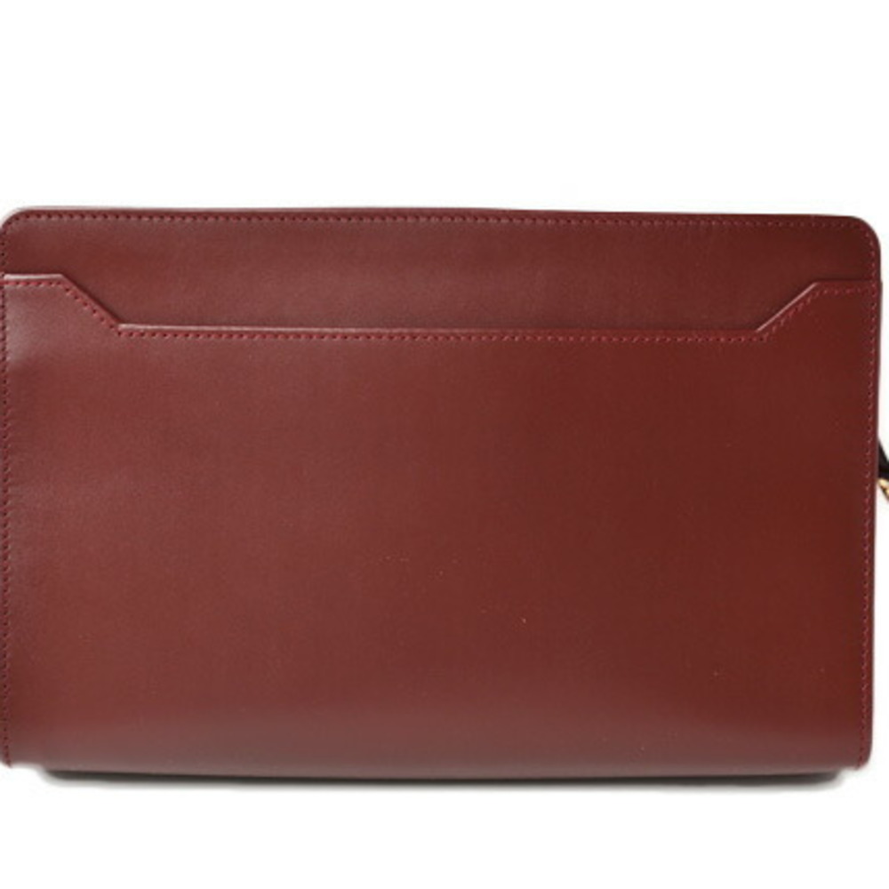 Cartier Clutch Bag Mastline Leather Bordeaux