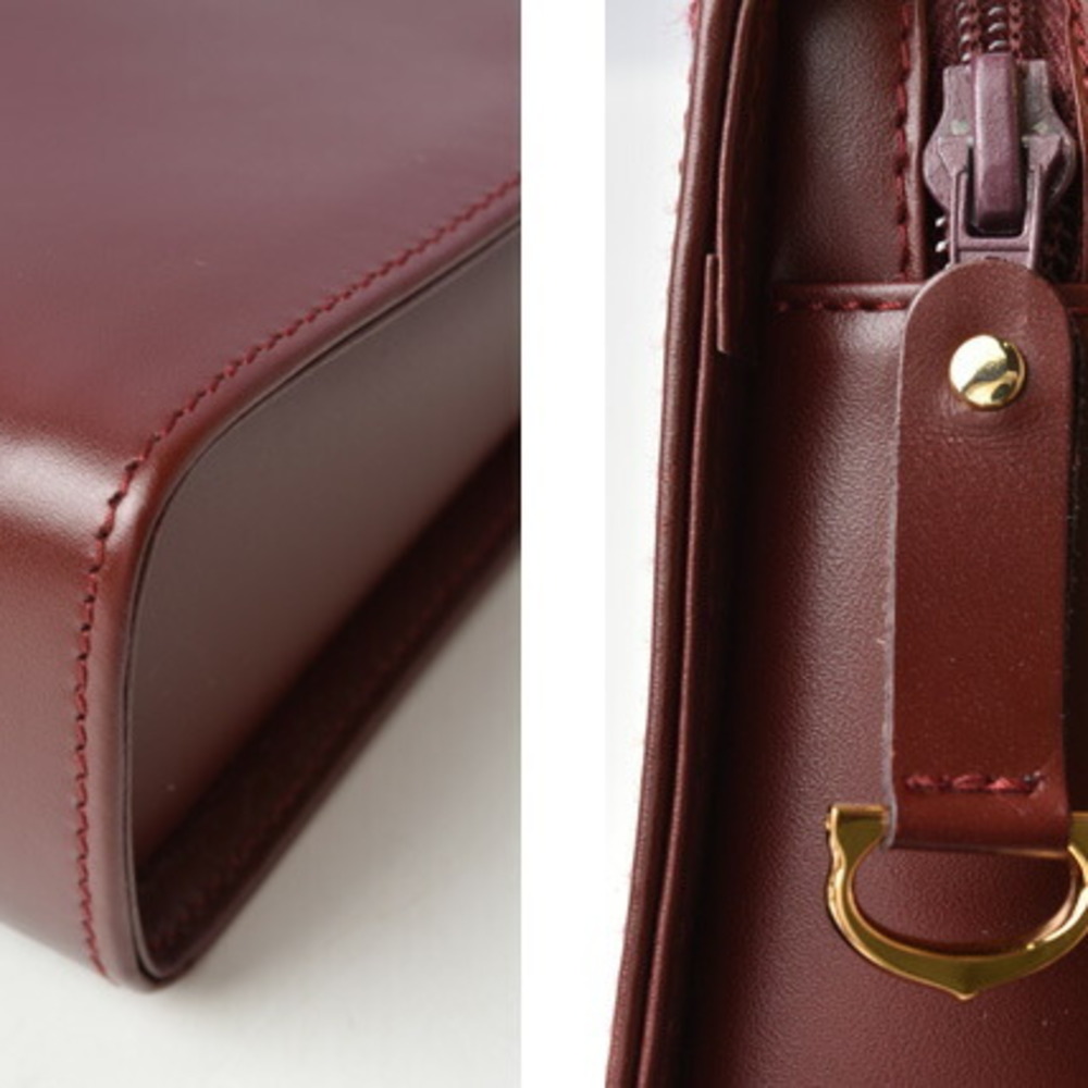 Cartier Clutch Bag Mastline Leather Bordeaux