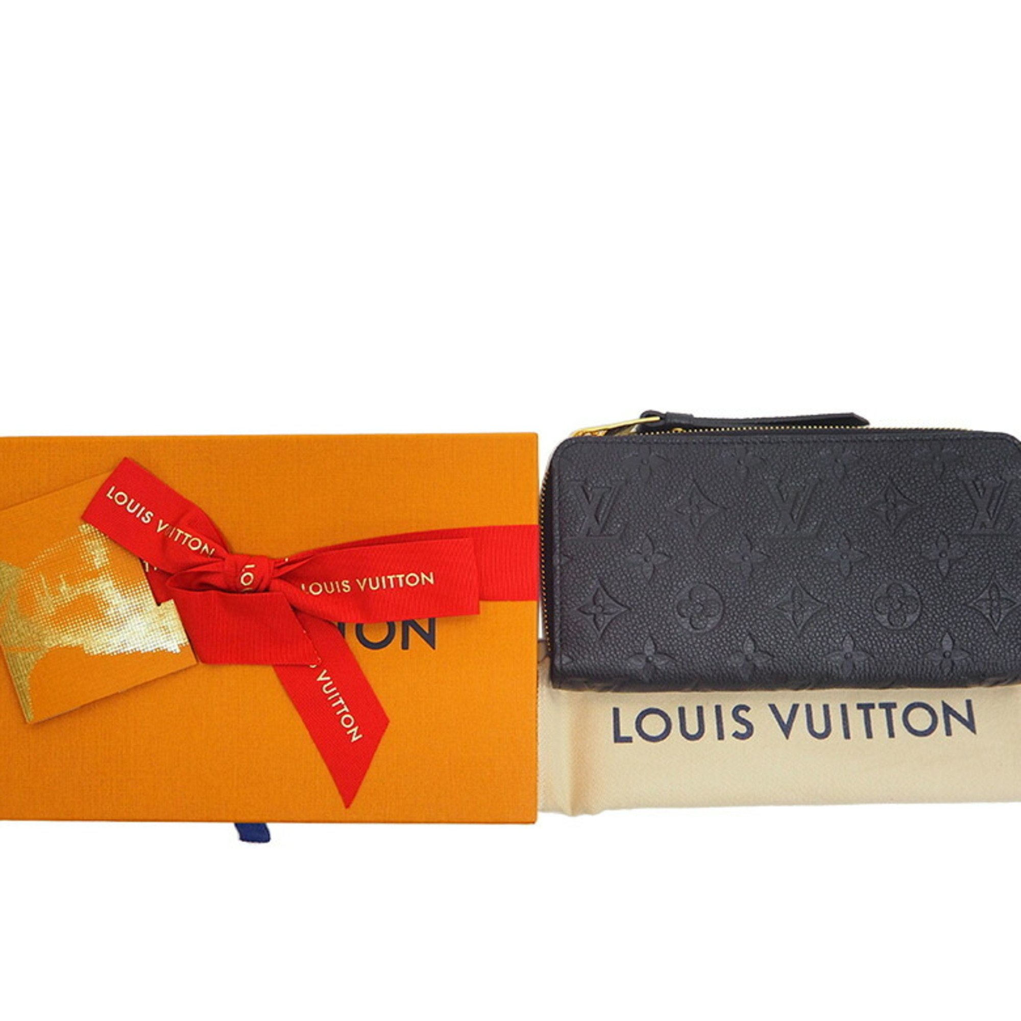 LOUIS VUITTON Louis Vuitton Zippy Monogram Amplant Black M61864 Round Purse Ladies