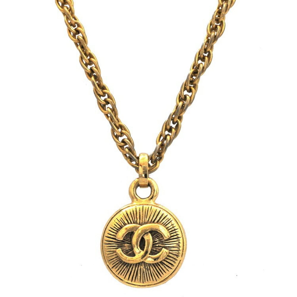 Chanel Necklace Gold A0495673 Coco Mark GP CHANEL Chain Ladies Pendant  Circle Plate | eLADY Globazone