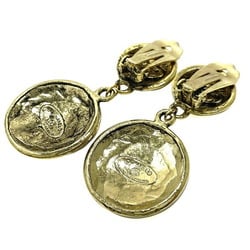 Chanel Earrings Gold Coco Mark GP CHANEL Swing Coin Women's Circle