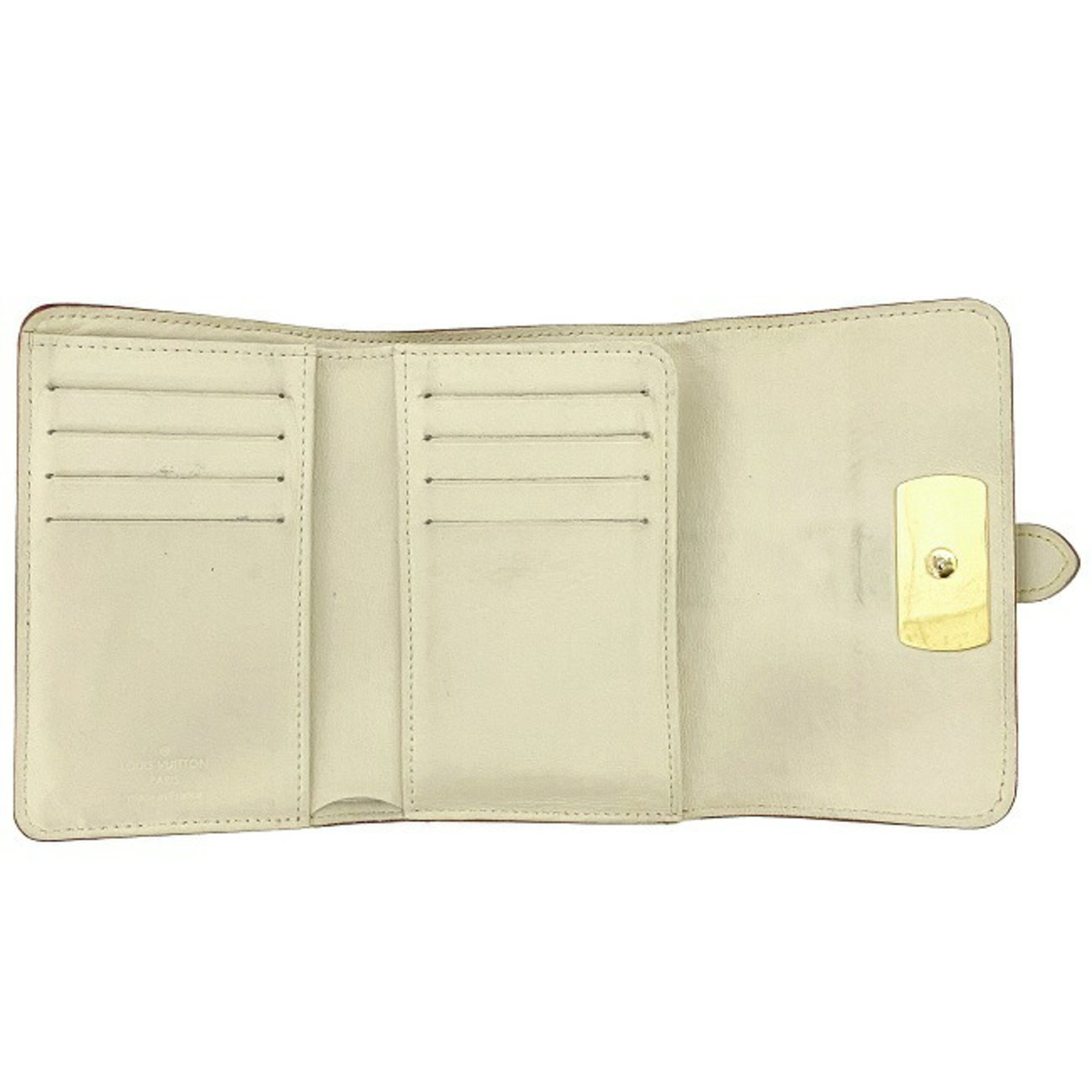 Louis Vuitton Tri-Fold Wallet Le Somptu White Gold Suhari M95854 Leather TH3059 LOUIS VUITTON LV Flap Belt Soft Studs