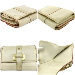 Louis Vuitton Tri-Fold Wallet Le Somptu White Gold Suhari M95854 Leather TH3059 LOUIS VUITTON LV Flap Belt Soft Studs