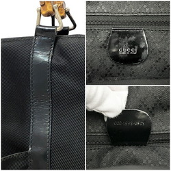 Gucci Tote Bag Black Bamboo 000 1998 0508 Handbag Canvas Leather GUCCI Bucket Ladies