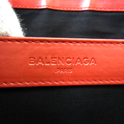 Balenciaga 373840 Women's Leather,Canvas Clutch Bag,Pouch Beige,Red Color