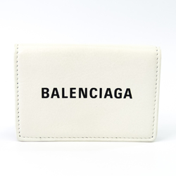Balenciaga EVERYDAY 505055 Unisex Leather Wallet (tri-fold) White