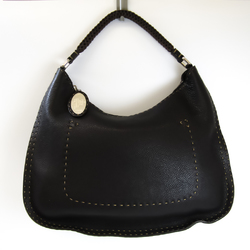 Fendi Selleria 8BR582 Women's Leather Handbag,Shoulder Bag Brown,Dark Brown