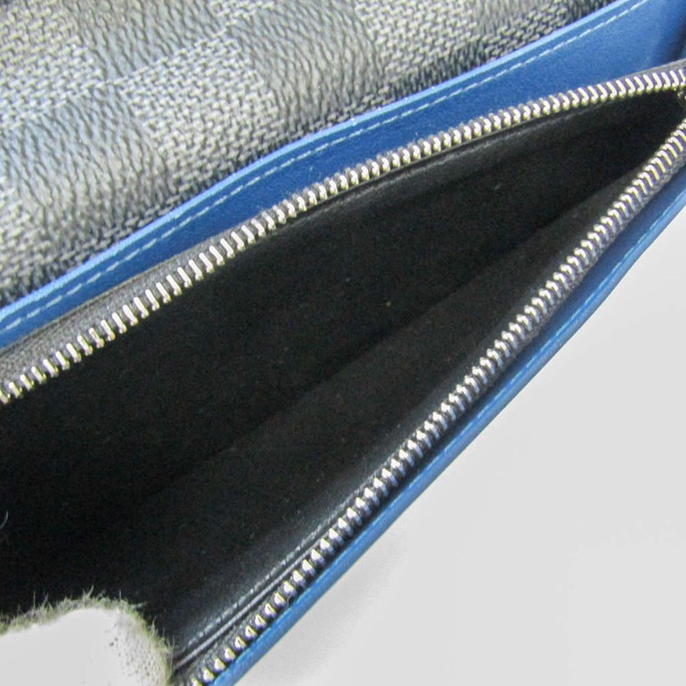 Authenticated Used Louis Vuitton Damier Graphite Brazza Wallet N63266  Neptune Men's Damier Graphite Long Wallet (bi-fold) Blue