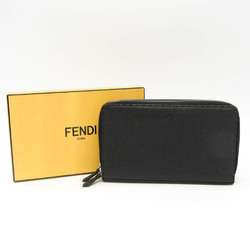 Fendi Selleria 7M0192 Unisex Leather Long Wallet (bi-fold) Black