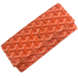 Goyard wallet VARENNE PVCx leather orange ladies GOYARD
