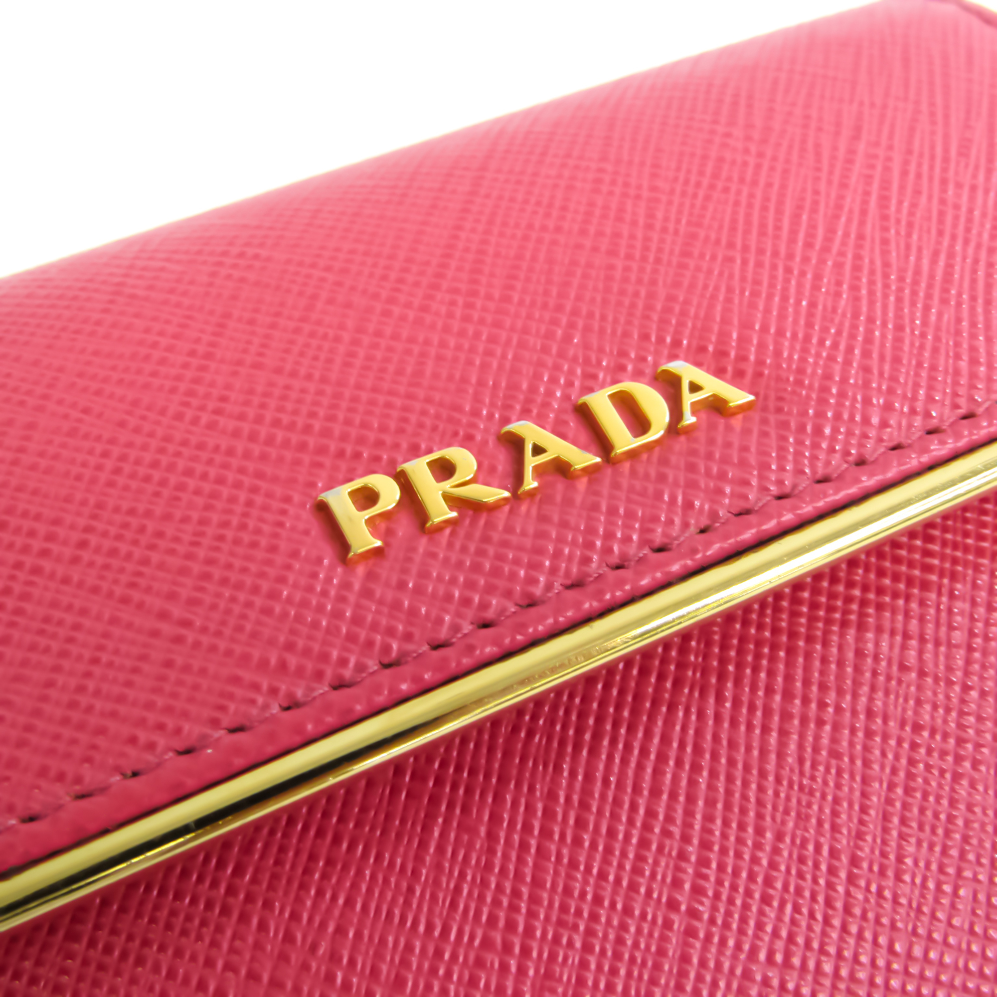 Prada Women's  Saffiano Leather Bill Wallet (tri-fold) Pink