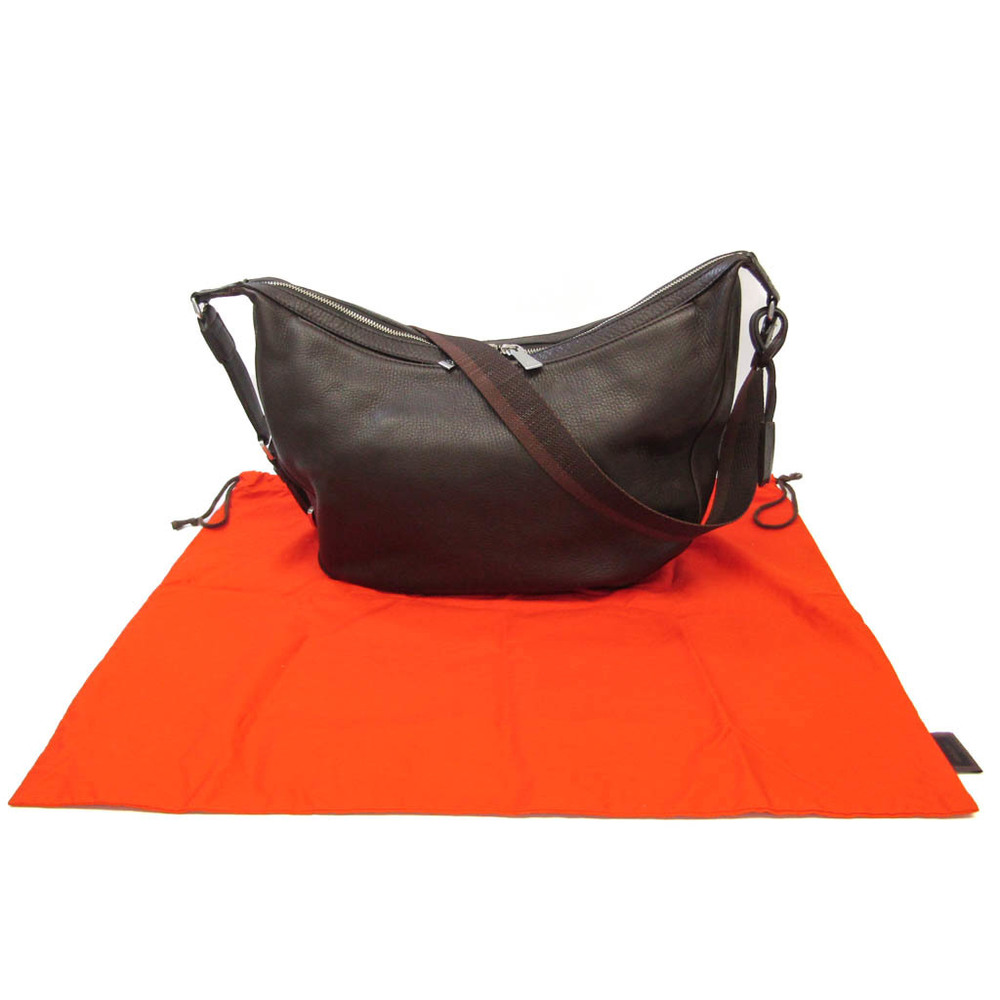 Aniary Unisex Leather Shoulder Bag Dark Brown | eLADY Globazone