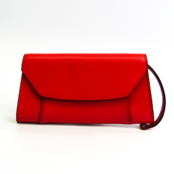 Valextra Women's Leather Pouch Red Color