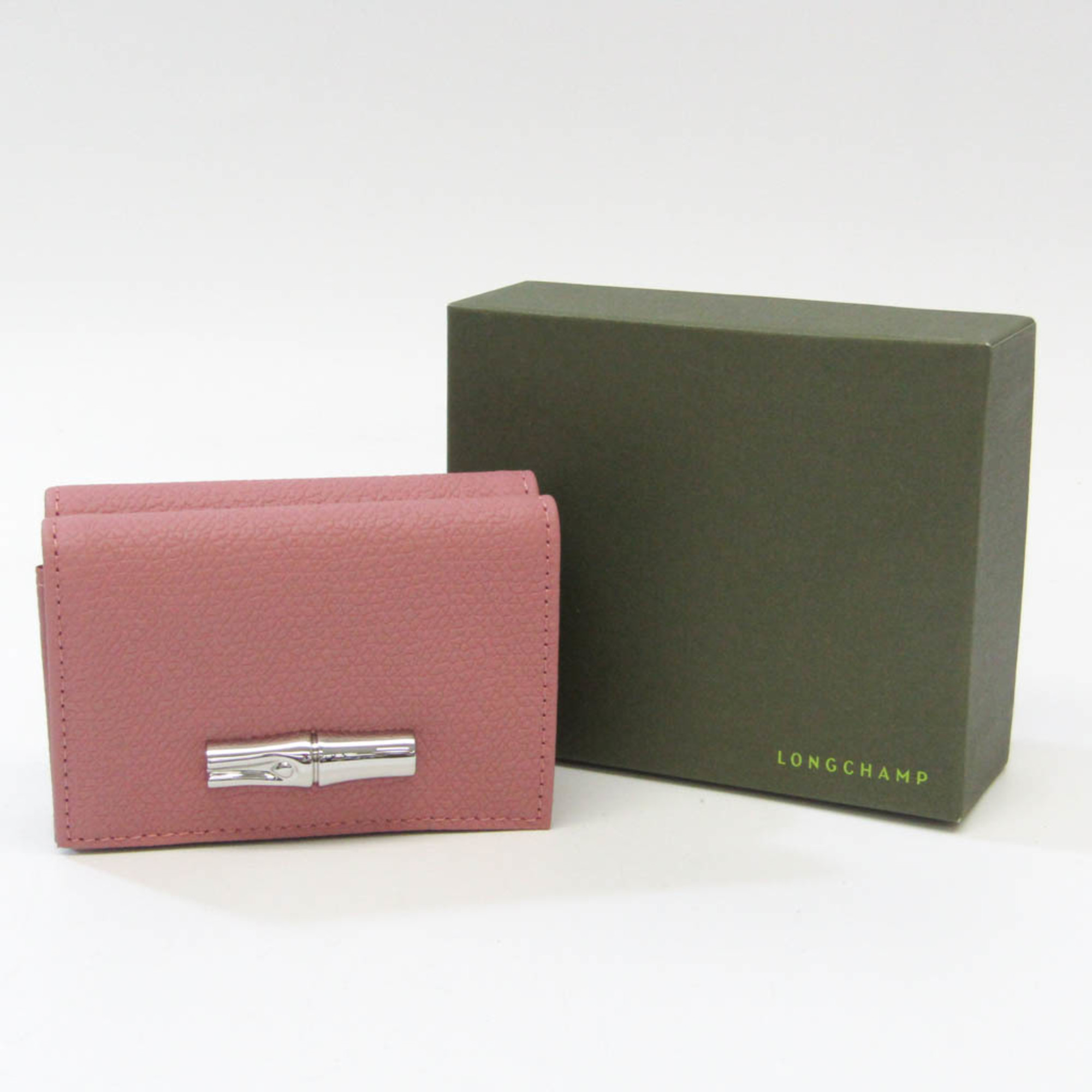 Longchamp Roseau Women's Leather Wallet (tri-fold) Pink