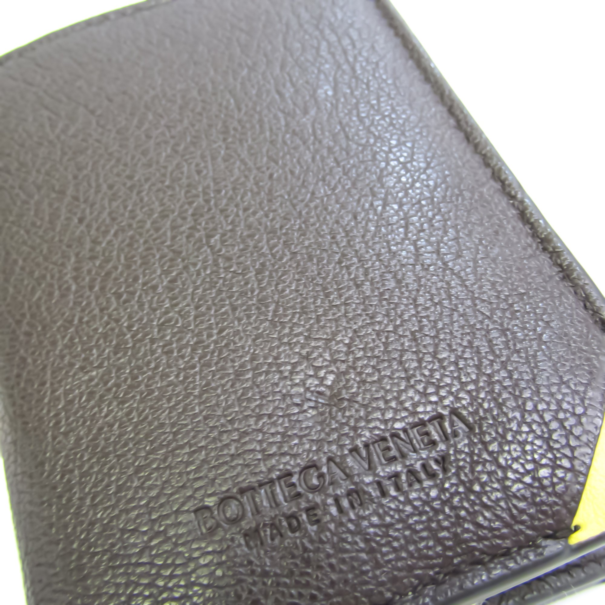 Bottega Veneta 629685 Unisex Leather Wallet (tri-fold) Brown,Yellow