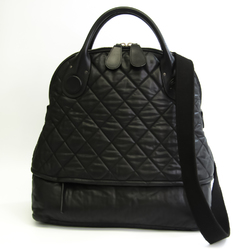 Chanel Unisex Coated Canvas Handbag,Shoulder Bag Black