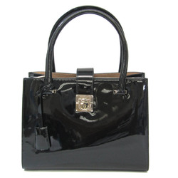 Salvatore Ferragamo Gancini AU-21 / D658 Women's Leather Handbag Black
