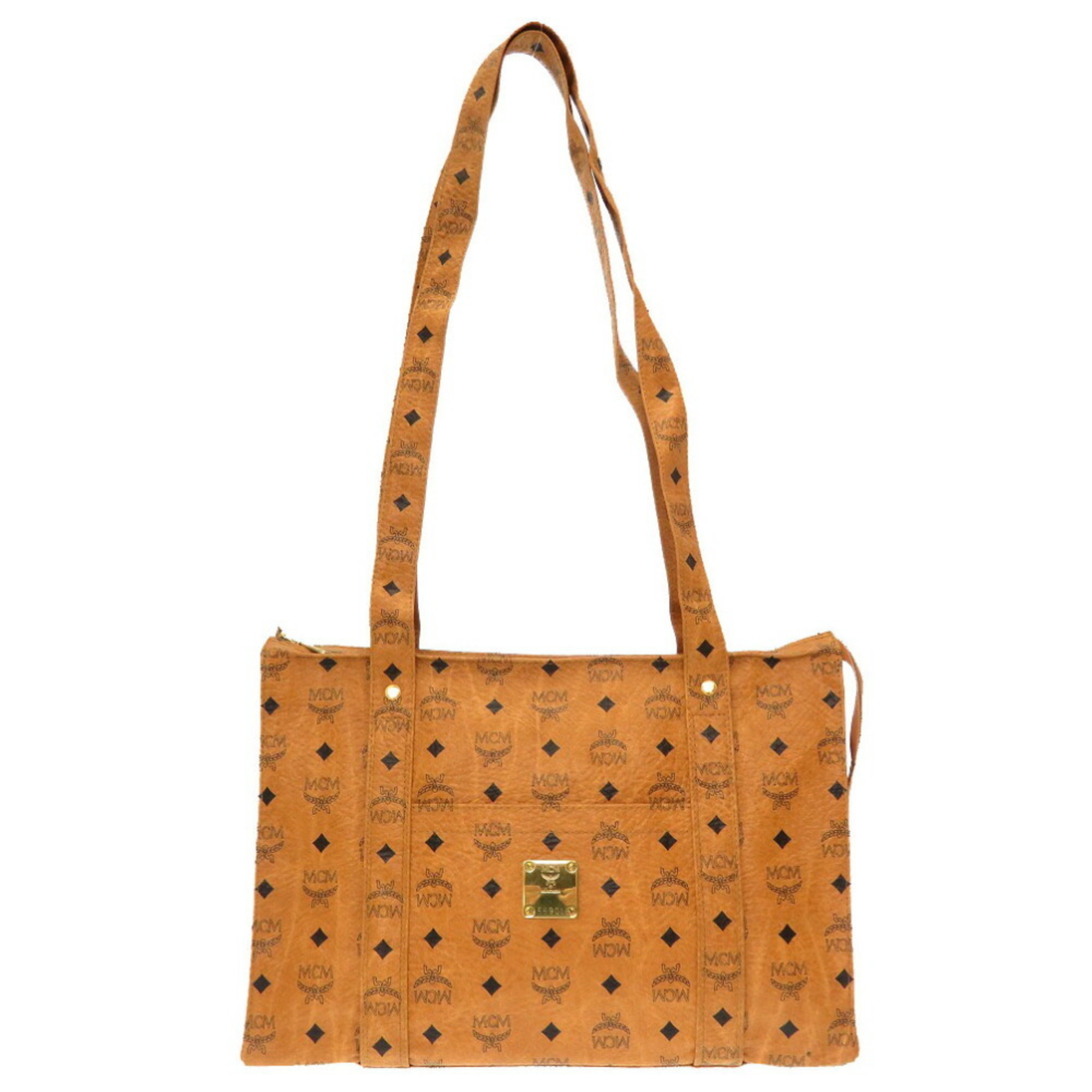 MCM Monogram Pattern PVC Brown Tote Bag 0229