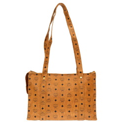 MCM Monogram Pattern PVC Brown Tote Bag 0229