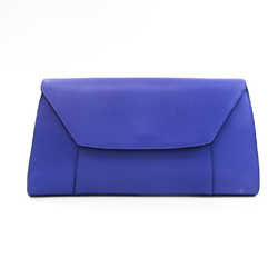 Valextra Unisex Leather Clutch Bag Purple
