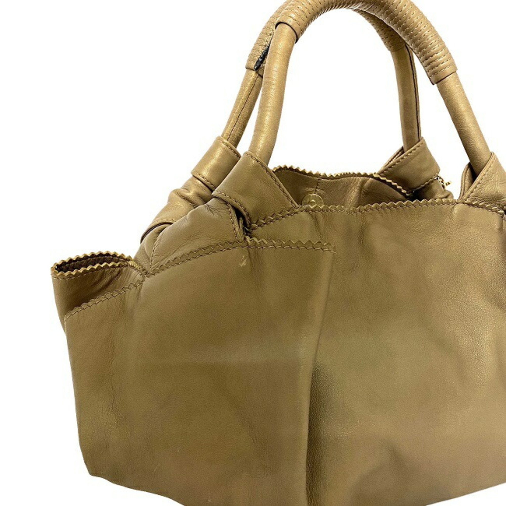 Loewe Handbag Nappa Aire Gold Anagram Leather LOEWE Soft Ladies