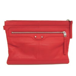 Balenciaga 273022 Women's Leather Clutch Bag Red Color