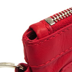Balenciaga 273022 Women's Leather Clutch Bag Red Color