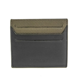 Bottega Veneta Leather Card Case Black,Khaki