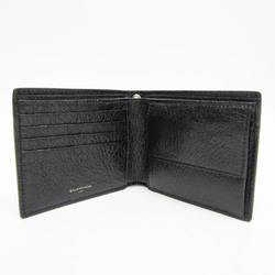 Balenciaga 504934 Unisex Leather Wallet (bi-fold) Black