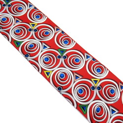 FENDI Scarf Ribbon Maxi Rappy Red Multicolor 100% Silk