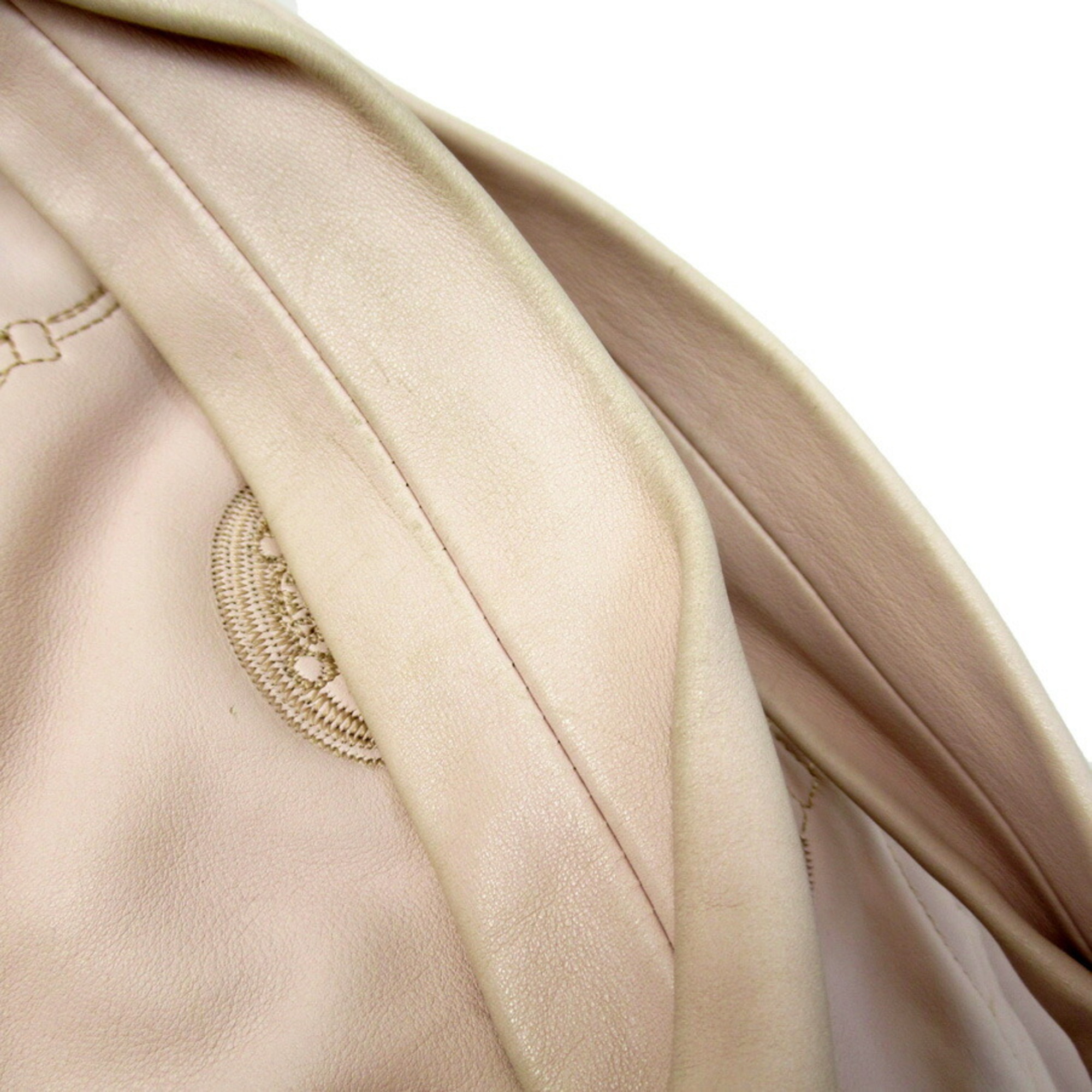 Celine CELINE Handbag Macadam Pink Beige Leather