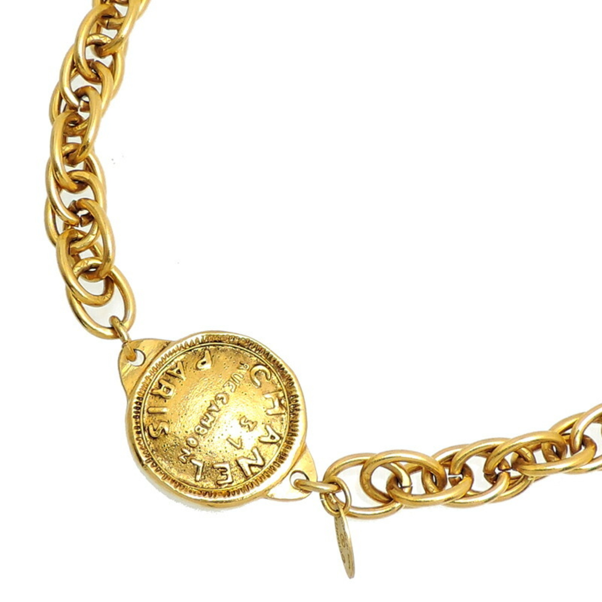 Chanel 31 RUE CAMBON Coin # 90 Women's Necklace GP Gold