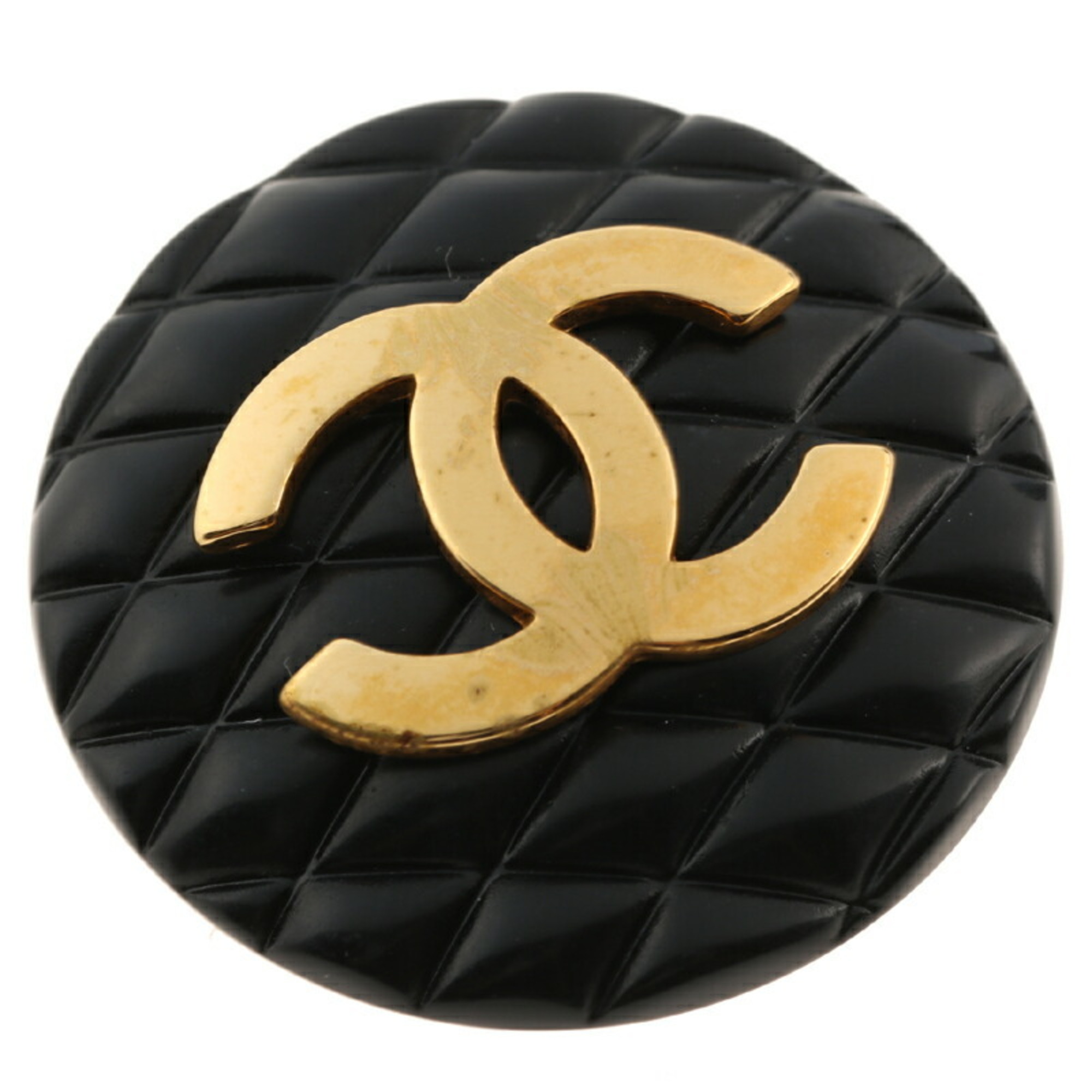 Chanel Matrasse Coco Mark Women's Earrings GP Black