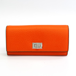 Fendi Peek-A-Boo Selleria 8M0427 Women's Leather Long Wallet (bi-fold) Red Color