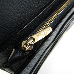 Valextra V9L18 028 Women's Leather Long Wallet (bi-fold) Dark Navy